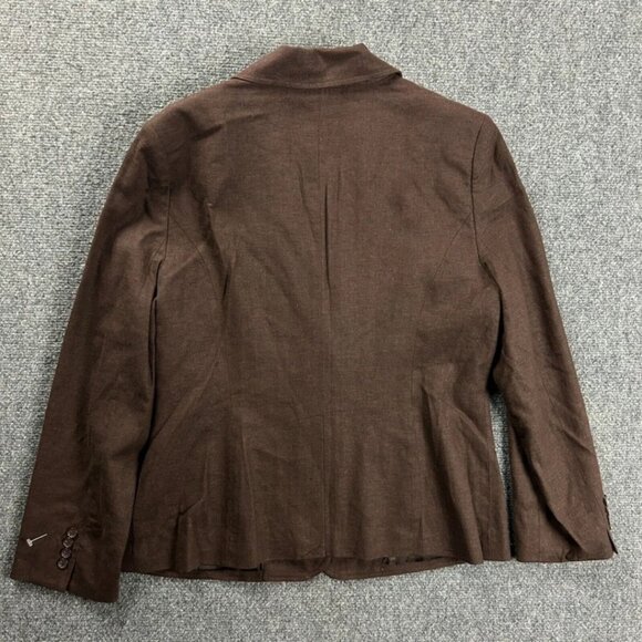 BCBGMaxazria Blazer Womens Medium Brown Jacket Linen Blend Adults - Picture 4 of 10
